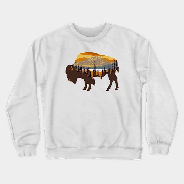 American bison Crewneck Sweatshirt by Wintrly